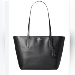 Authentic Kate Spade New York Emilia large tote bag in black saffiano leather.
